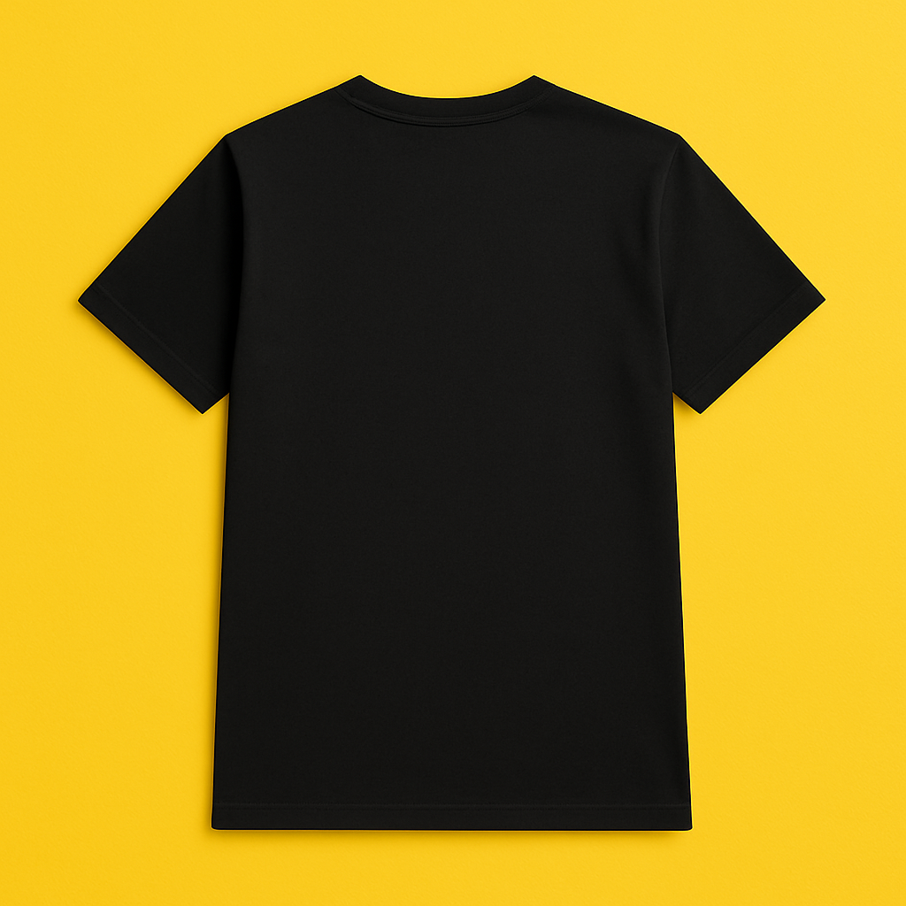 Black Printed T-Shirt – Premium Cotton Spandex Regular Fit Black