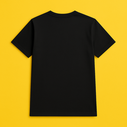 Black Printed T-Shirt – Premium Cotton Spandex Regular Fit Black